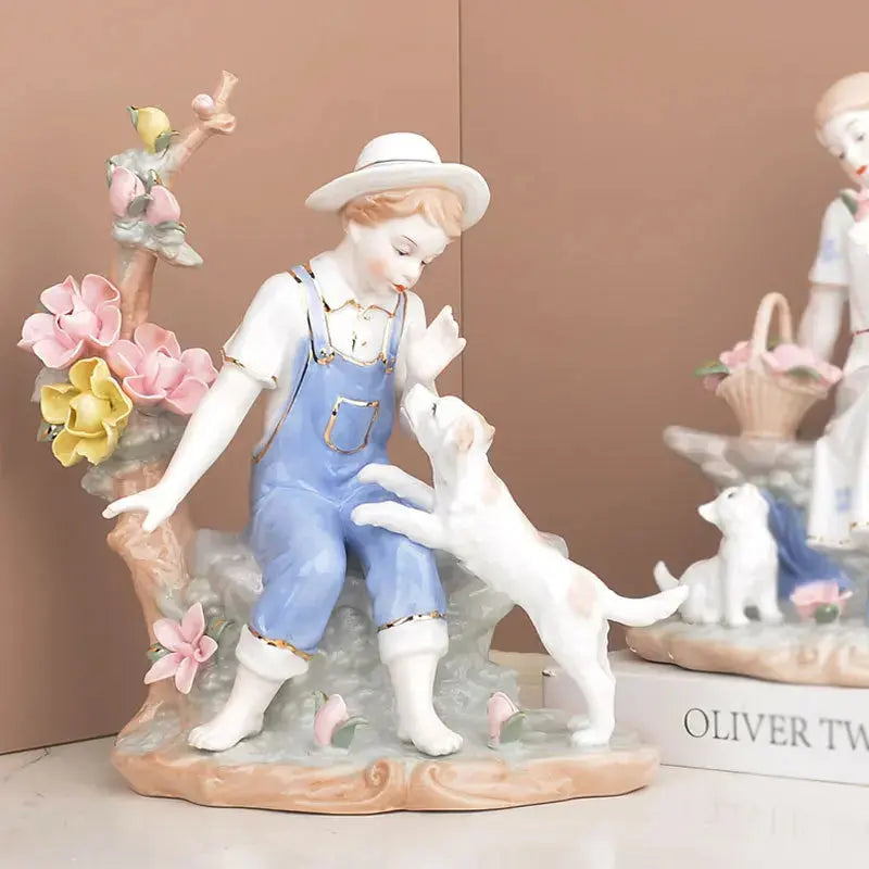 Swing Girl Ceramic Figurine – Modern European Home Décor - Femlinza