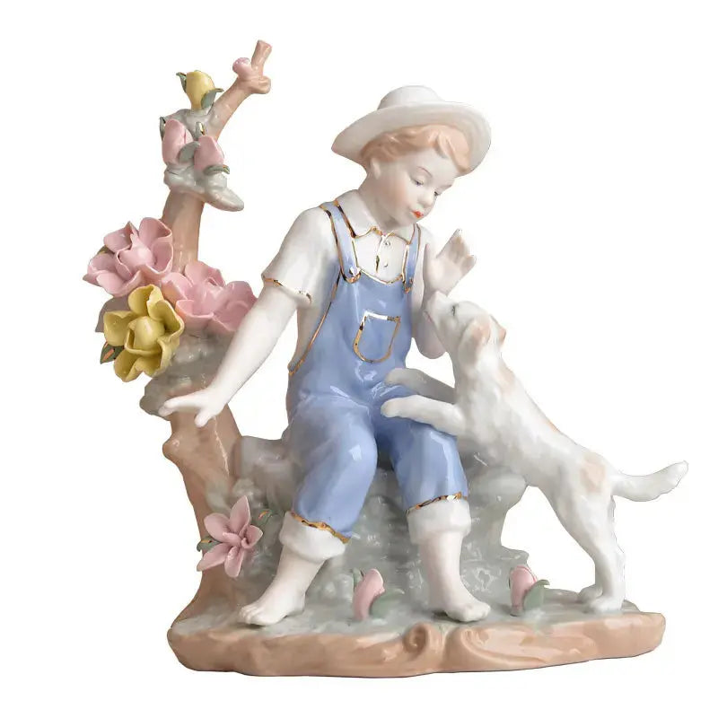 Swing Girl Ceramic Figurine – Modern European Home Décor - Femlinza