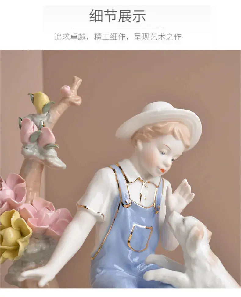 Swing Girl Ceramic Figurine – Modern European Home Décor - Femlinza