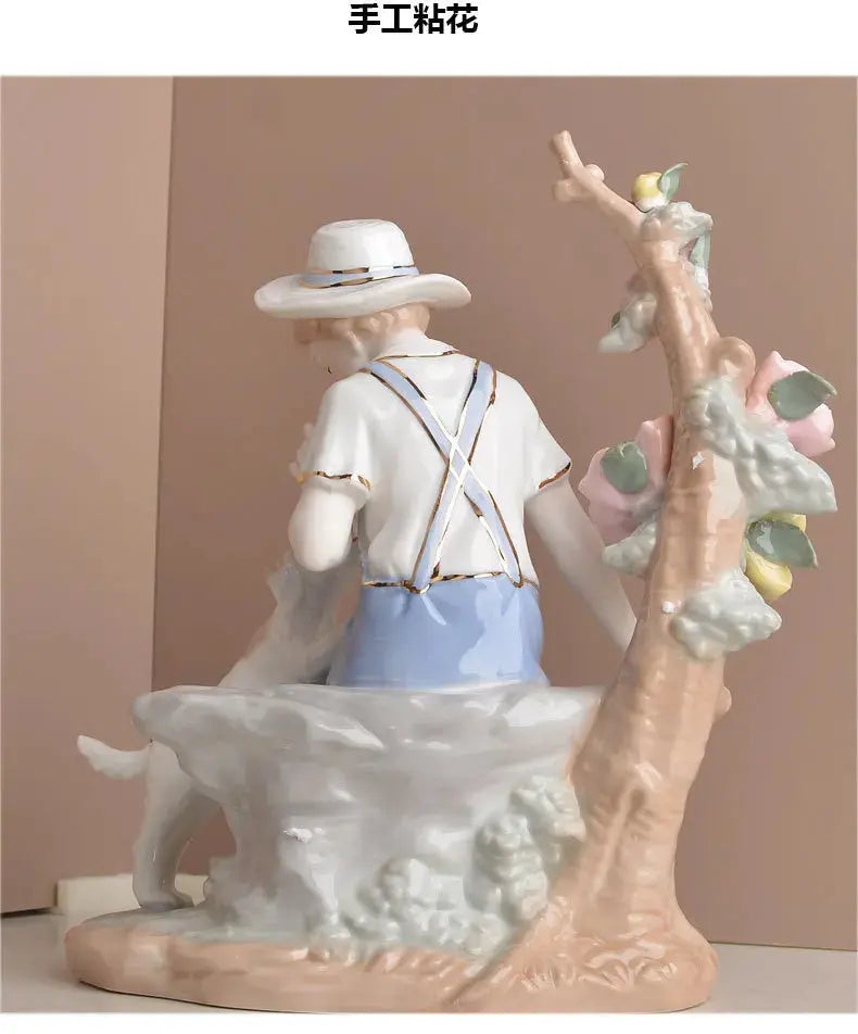 Swing Girl Ceramic Figurine – Modern European Home Décor - Femlinza