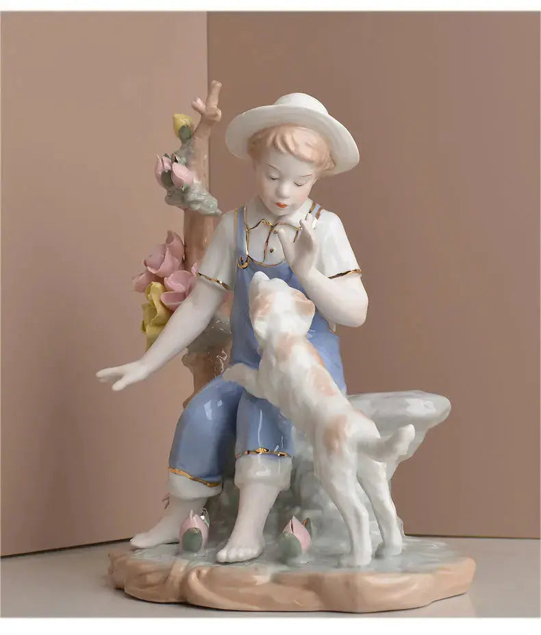 Swing Girl Ceramic Figurine – Modern European Home Décor - Femlinza