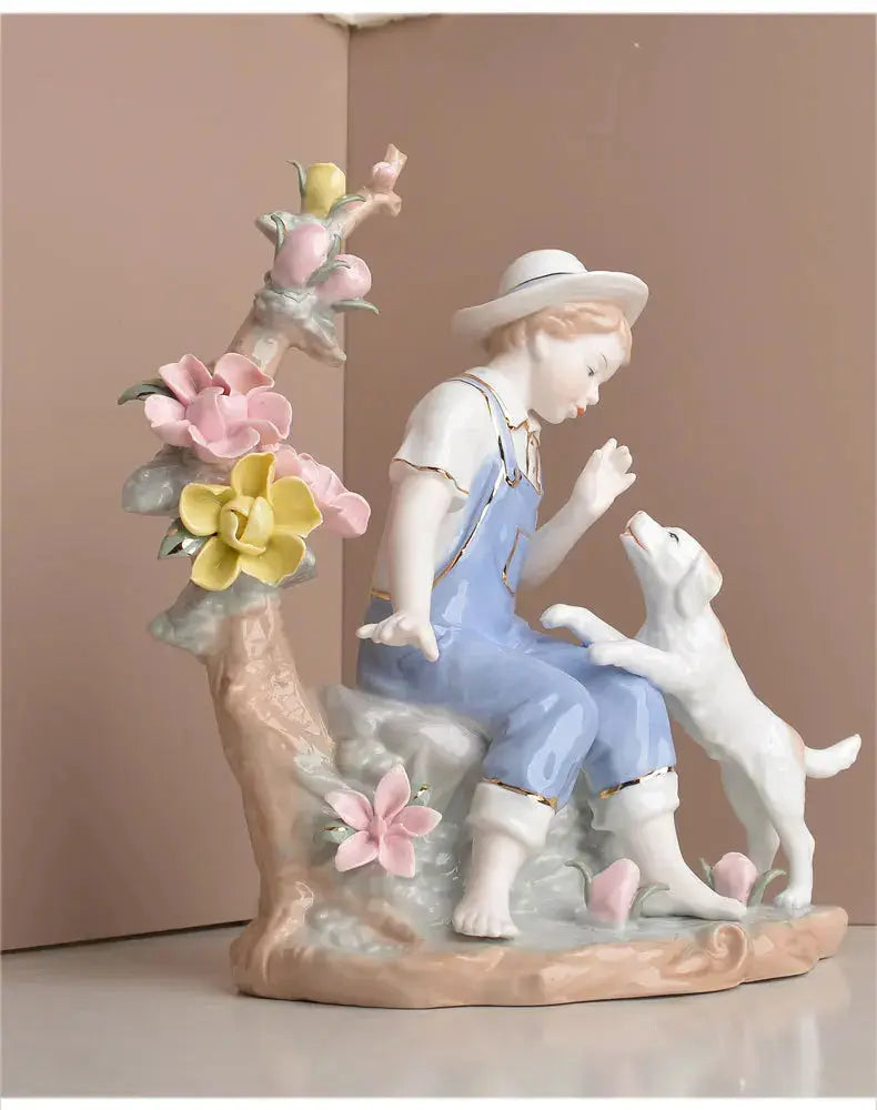 Swing Girl Ceramic Figurine – Modern European Home Décor - Femlinza