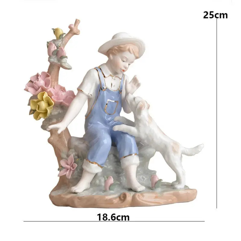 Swing Girl Ceramic Figurine – Modern European Home Décor - Femlinza