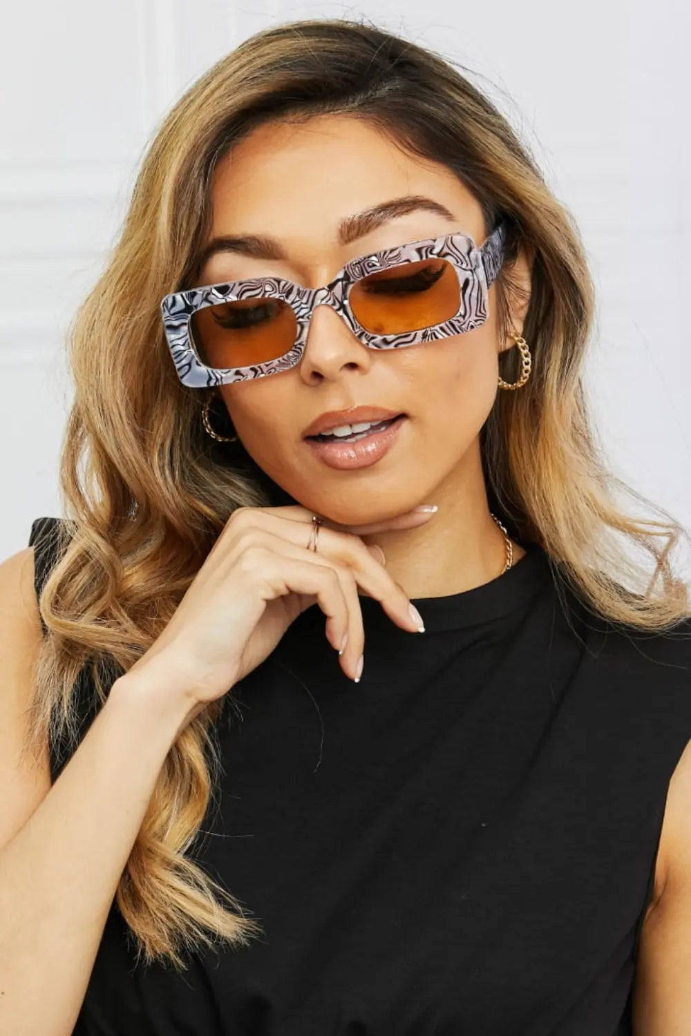 Tortoiseshell Rectangle Polycarbonate Sunglasses - Femlinza