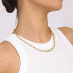 Two-Tone Chain Link Jewelry Set - Femlinza