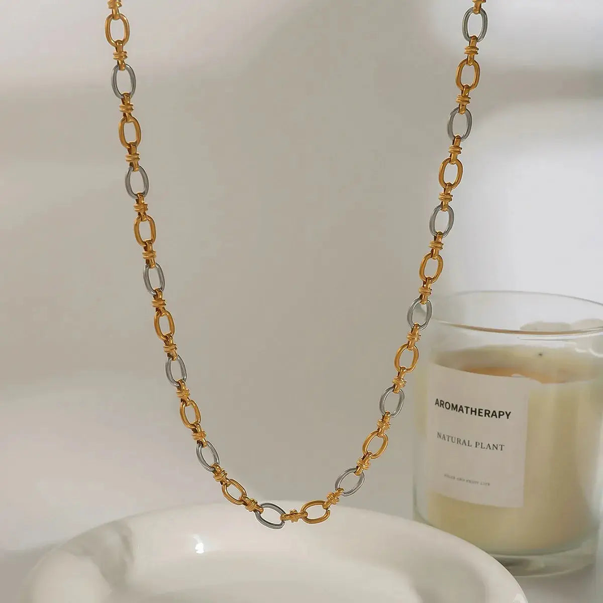 Two-Tone Chain Link Jewelry Set - Femlinza