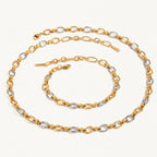 Two-Tone Chain Link Jewelry Set - Femlinza